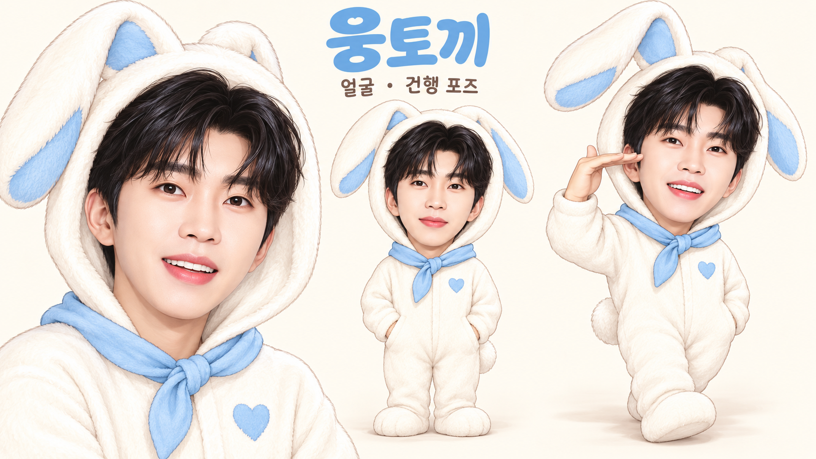 새 소식을 전하는 웅토끼 캐릭터